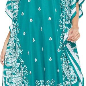 Plus Size Polyester Caftan Dress Maxi Beach Cover Up Boho Summer Wear